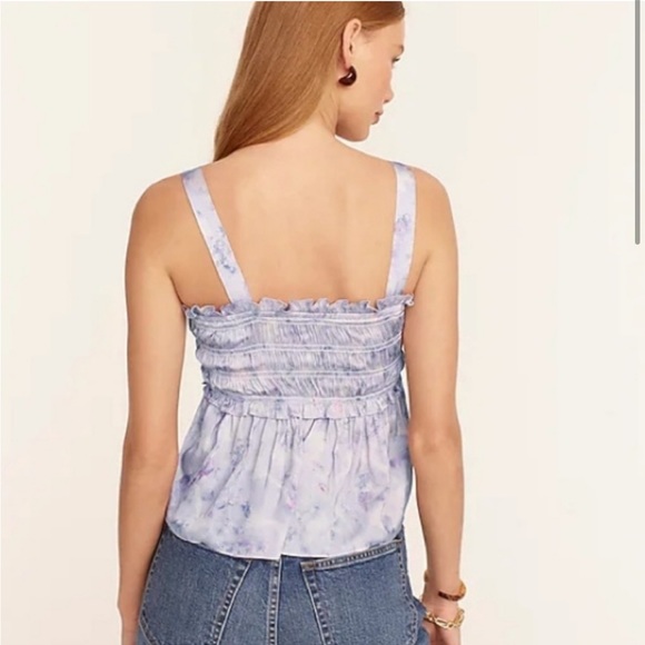 J.Crew Flora Obscura X J.Crew featherweight satin tank in lavender fields XS - Picture 4 of 8
